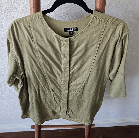 J. Crew Herringbon Twill Oversized Shirt - Picture 5 of 16
